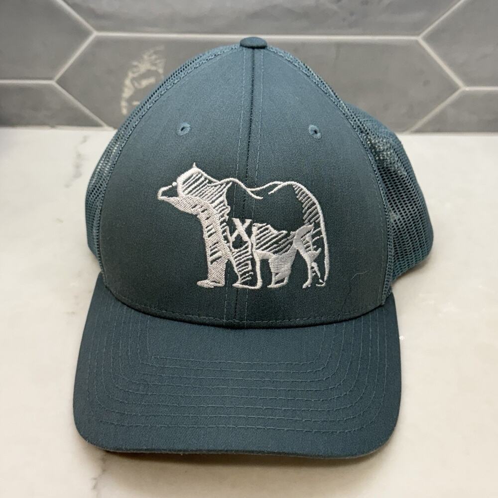 Cali Bear With X Thru Logo Embroidered Adjustable Snapback Hat Black